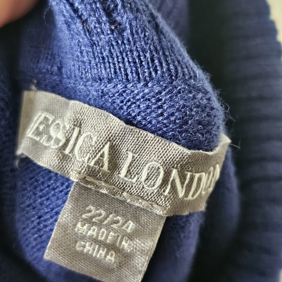 Jessica London Royal Blue Cowl Neck Short Sleeves Sweater Casual Size 22/24. - Picture 11 of 11